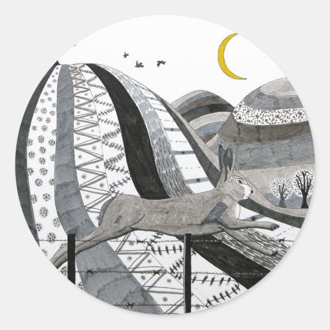 Sticker Rond Le lièvre (Devant)