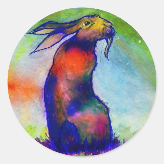 Sticker Rond -Le Lièvre Sauvage- (Devant)