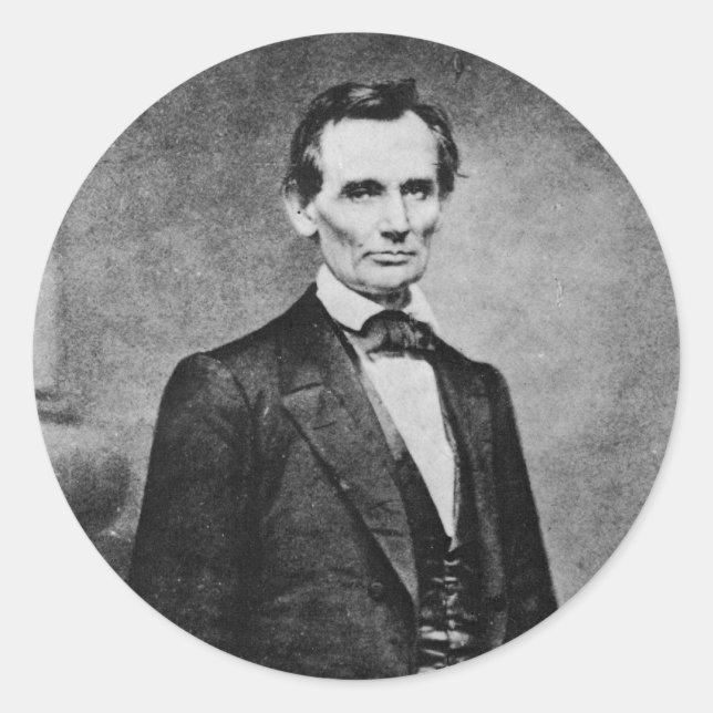 Sticker Rond Le Lincoln Cooper Union Portrait ~ 1860 (Devant)