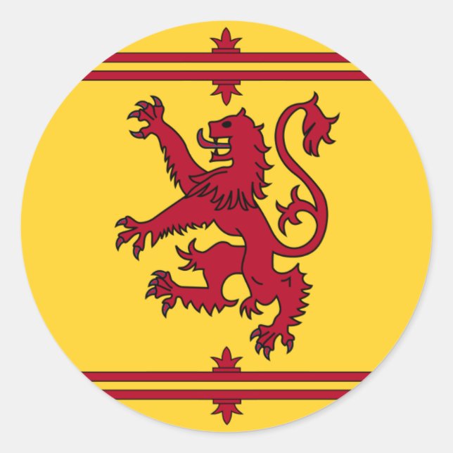 Sticker Rond Le Lion Rampant d'Ecosse (Devant)