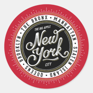 Sticker Rond Le logo Big Apple New York City