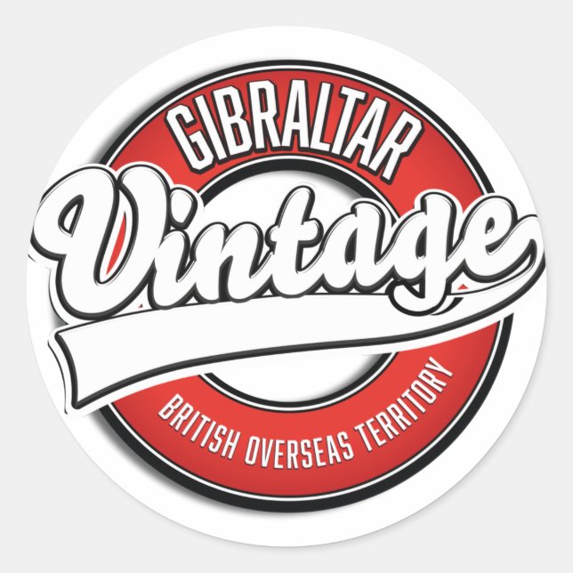 Sticker Rond Le logo du Gibraltar British Overseas Territory (Devant)