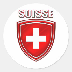 Sticker Rond Le logo suisse emblème emblème drapeau de la Suiss