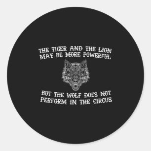 Sticker Rond Le loup ne se produit pas dans le cirque Cool Wolf