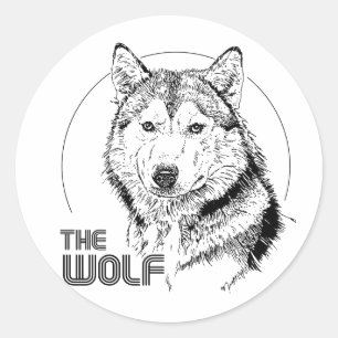 STICKER ROND LE LOUP VINTAGE