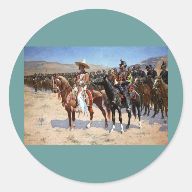 Sticker Rond Le major mexicain de Frederic Remington (1889) (Devant)