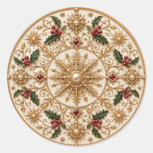 Sticker Rond Le Mandala Impérial d'Hiver
