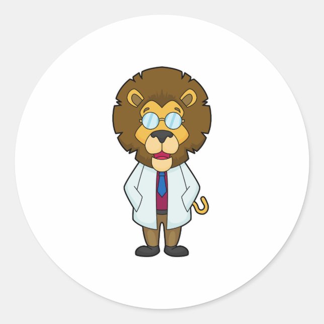 Sticker Rond Le manteau du docteur Lion (Devant)