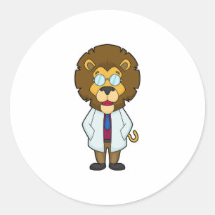 Sticker Rond Le manteau du docteur Lion
