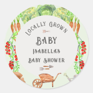 Sticker Rond Le marché des agriculteurs Baby shower cultivé loc