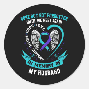 Sticker Rond Le Mari-Chemise De Sensibilisation Au Suicide Est