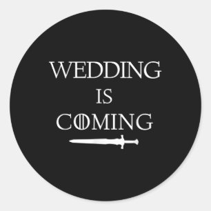 Sticker Rond Le mariage Arrive Une Parodie Drôle En Disant Groo