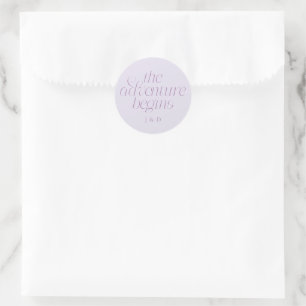 Sticker Rond Le Mariage Commence en Lilas