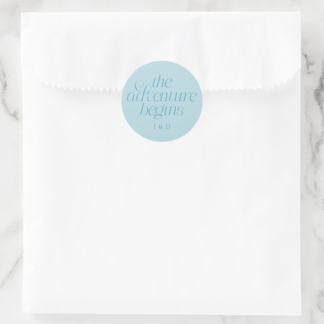 Sticker Rond Le Mariage Commence Turquoise (Sac)