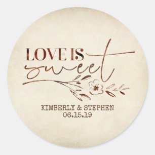 Sticker Rond Le mariage d'amour est doux