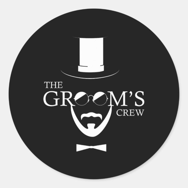 Sticker Rond Le Mariage de l'équipage de Groom (Devant)