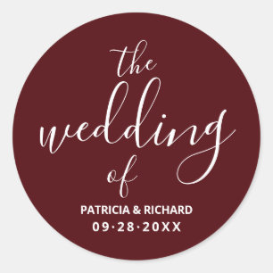 Sticker Rond Le Mariage Du Mariage Bourgogne