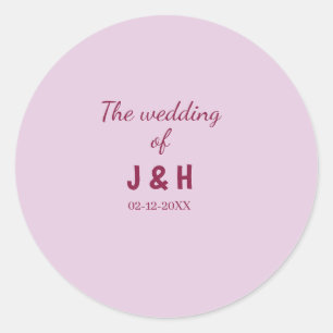 Sticker Rond Le mariage du nom de couple lettre initiale date