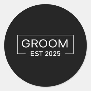 Sticker Rond Le marié est 2025 marié mariage fiançailles se pré