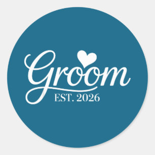 Sticker Rond Le marié est 2026 douche de mariée enterrement de