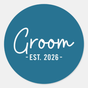 Sticker Rond Le marié est l'époux de 2026 enterrement de vie de