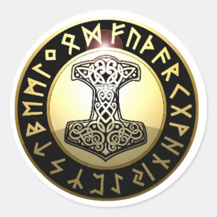 Sticker Rond Le marteau du Thor