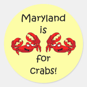 Sticker Rond Le Maryland est pour les crabes