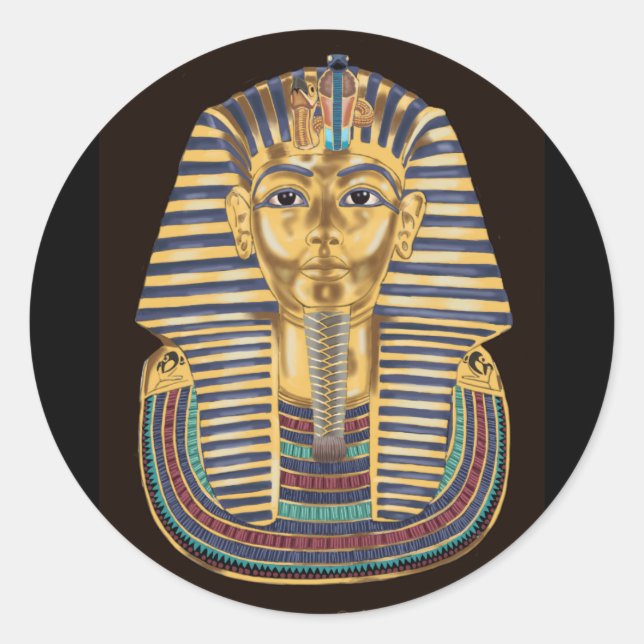 Sticker Rond Le Masque d'or de Tutankhamon (Devant)