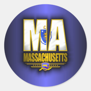 Sticker Rond Le Massachusetts (MA)