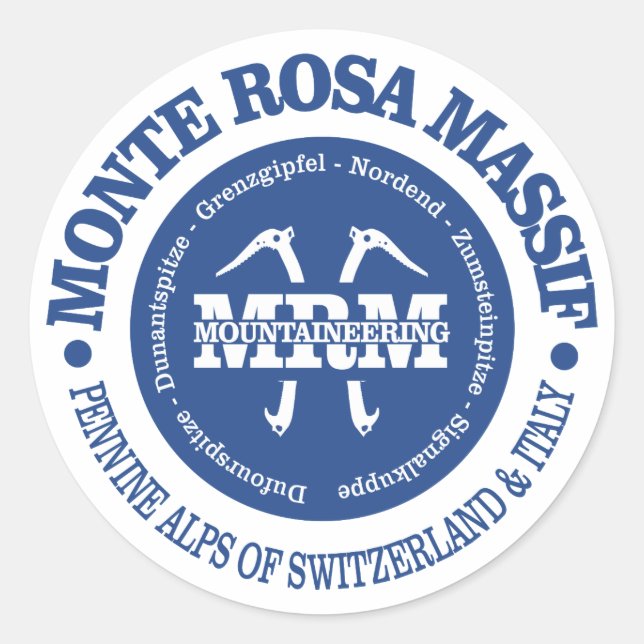 Sticker Rond Le massif du Monte Rosa (Devant)