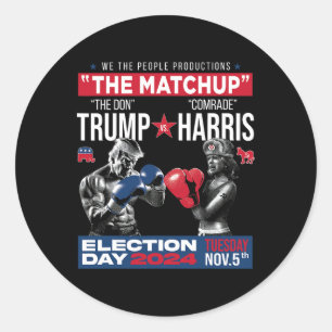 Sticker Rond Le Matchup The Don Et Le Camarade Harris - Pro Tru