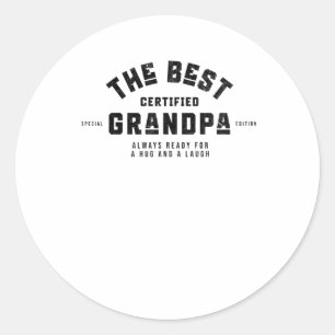 Sticker Rond Le Meilleur Grand-Père. Toujours Prêt Pour Un Hug