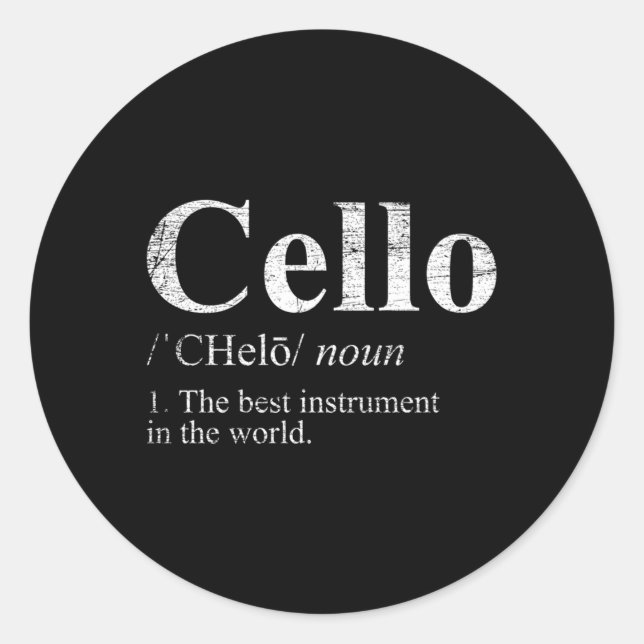 Sticker Rond Le Meilleur Instrut Du Monde Cello (Devant)