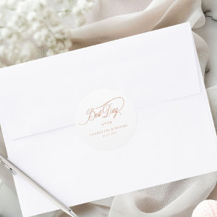Sticker Rond LE MEILLEUR JOUR JAMAIS ! Élégant, Mariage