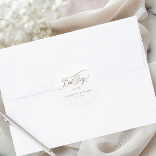 Sticker Rond LE MEILLEUR JOUR JAMAIS ! Élégant, Mariage
