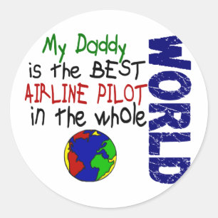 Sticker Rond Le meilleur pilote de ligne aérienne en monde 2