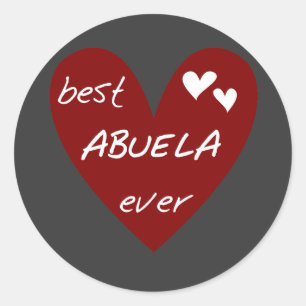 Sticker Rond Le meilleurs T-shirts et cadeaux d'Abuela de coeur