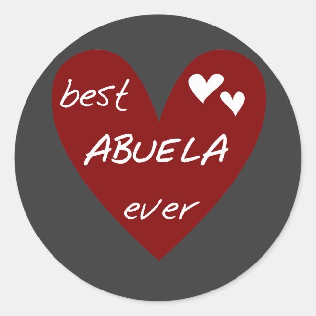 Sticker Rond Le meilleurs T-shirts et cadeaux d'Abuela de coeur (Devant)