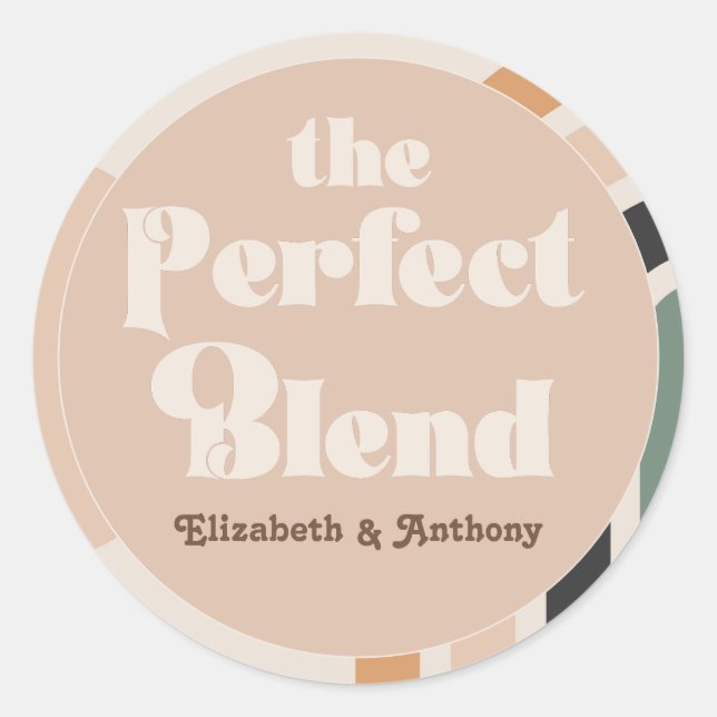 Sticker Rond Le mélange parfait Boho Cadeau de mariage rond (Devant)