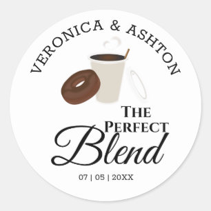 Sticker Rond Le mélange parfait de café et de beignet Mariage
