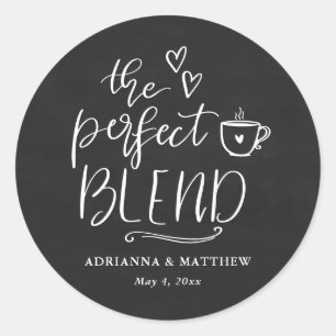 Sticker Rond Le mélange parfait de l'amoureux du café Tableau d