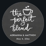 Sticker Rond Le Mélange Parfait | Mariage Vintage Chalkboard<br><div class="desc">Le Mélange Parfait | Mariage Vintage Chalkboard</div>