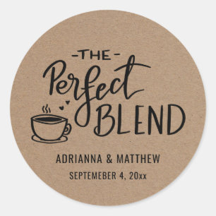 Sticker Rond Le Mélange Parfait Rustic Kraft Mariage papier