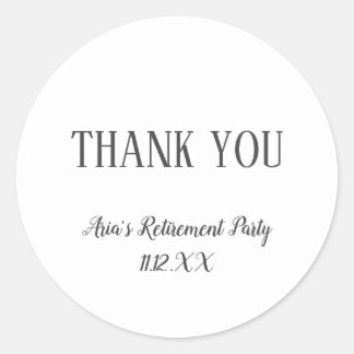 Sticker Rond Le Merci de retraite minimaliste est favorable