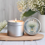 Sticker Rond Le Merci du souffle du bébé Mason rustique Jar Fav<br><div class="desc">Ajoutez une touche de coeur à vos faveurs de mariage avec cet autocollant rustique, avec un pot de maçon rempli de délicats haleine pour bébé et de lumières à cordes brillantes. Parfait pour sceller des sacs de faveur, des jarres ou des boîtes aux mariages de grange, des fêtes de campagne...</div>