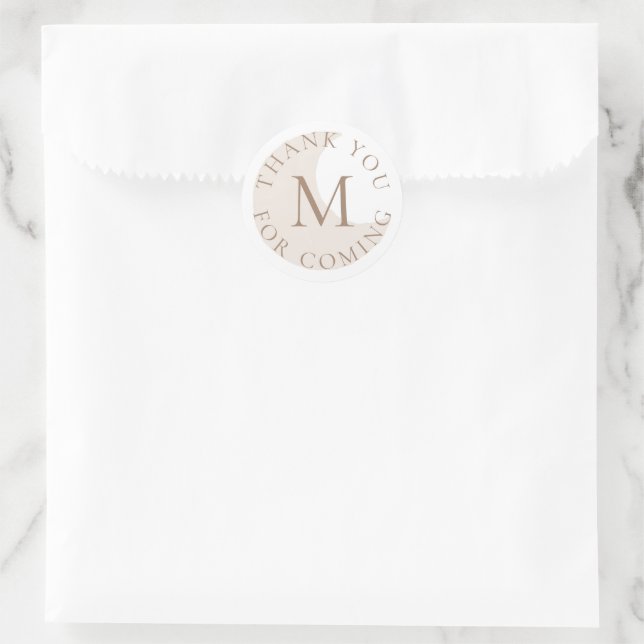 Sticker Rond Le Merci moderne Blush Moon privilégie (Sac)