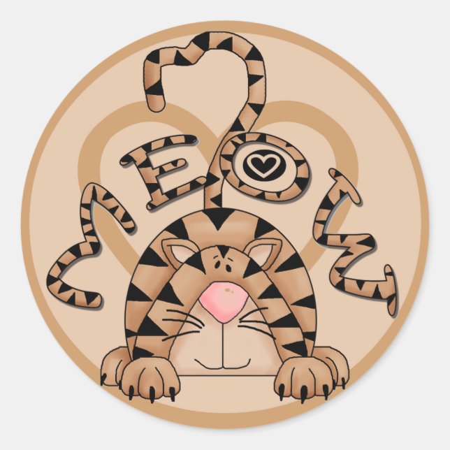 Sticker Rond Le miaou de chat (Devant)