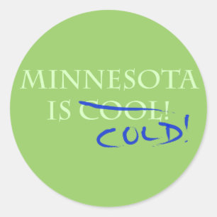 Sticker Rond Le Minnesota est Cool - et froid !