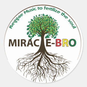 Sticker Rond Le Miracle-Bro enracine la feuille d'autocollant
