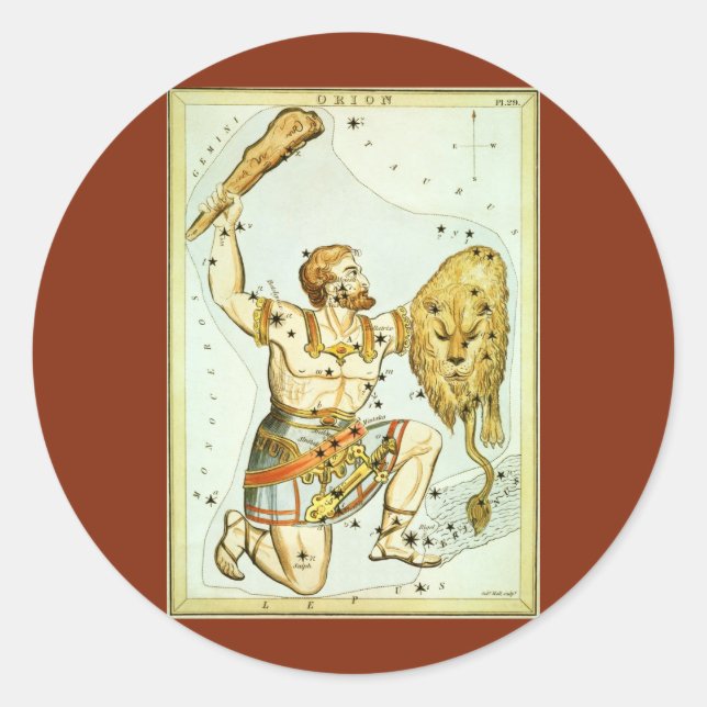 Sticker Rond Le miroir de l'Ukraine, la carte céleste de l'astr (Devant)